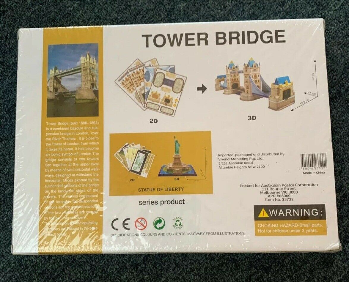 *New & Sealed* Tower Bridge - 3D Puzzle 41 Pieces