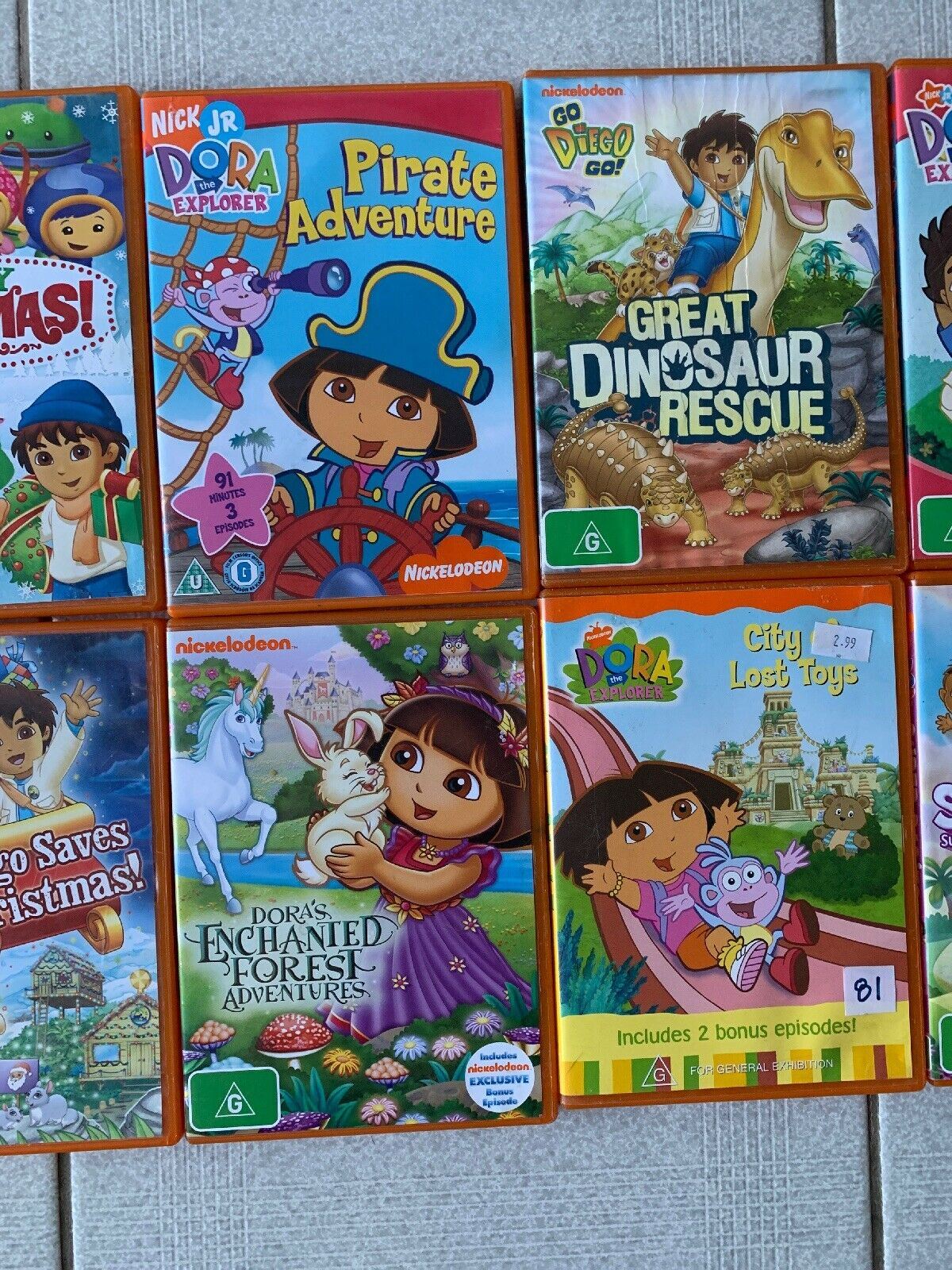 10x DVD's Dora The Explorer & Go Diego Do Set DVD
