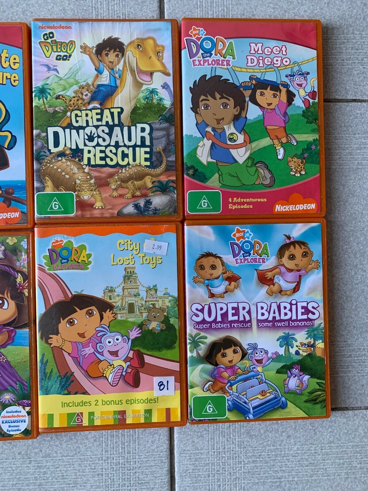 10x DVD's Dora The Explorer & Go Diego Do Set DVD