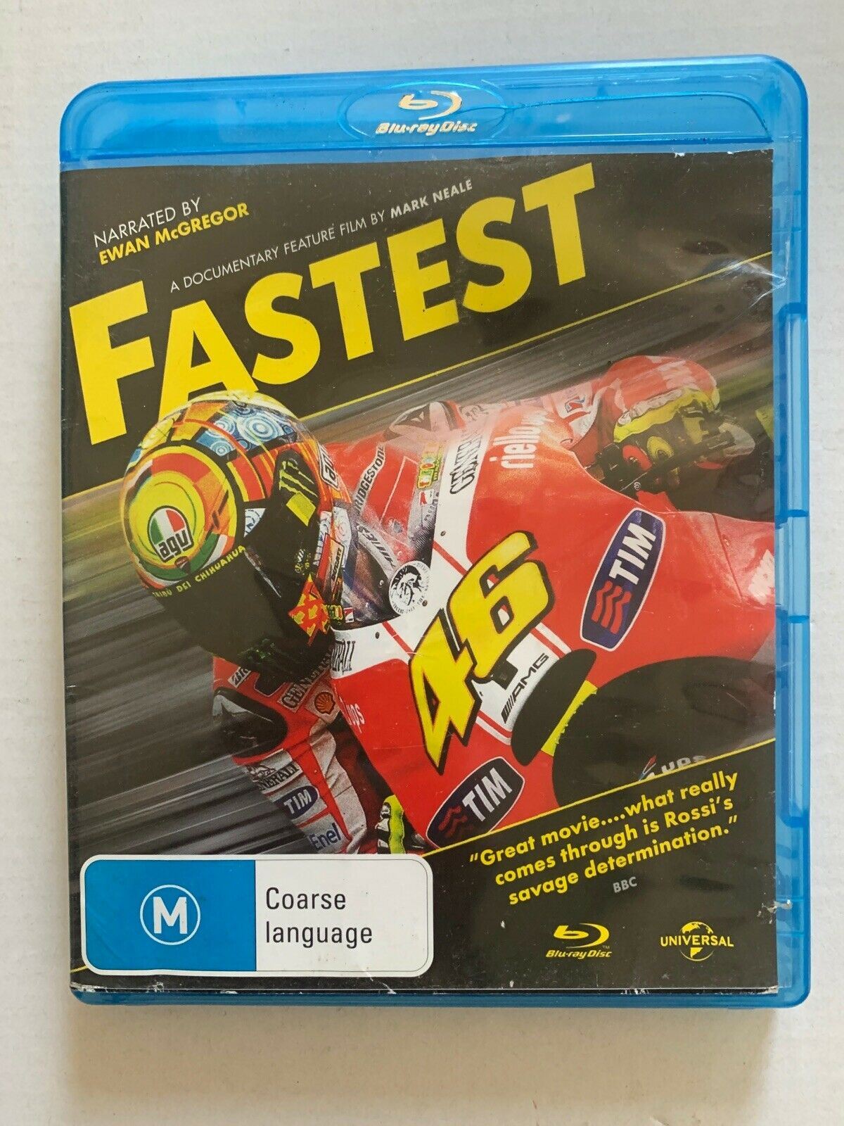Fastest - Narrated By Ewan McGregor (Bluray, 2012) MotoGP Documentary
