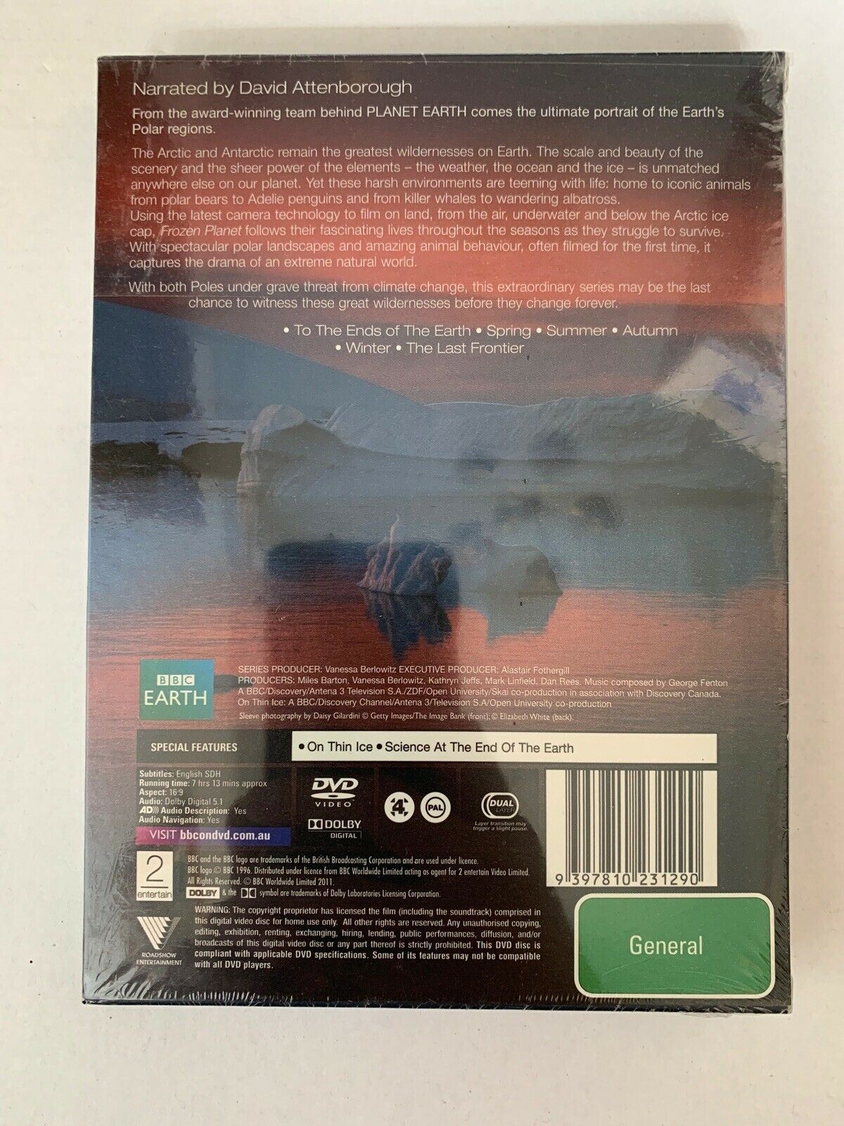 Frozen Planet - The Complete Series David Attenborough (DVD, 3-Disc Set) NEW