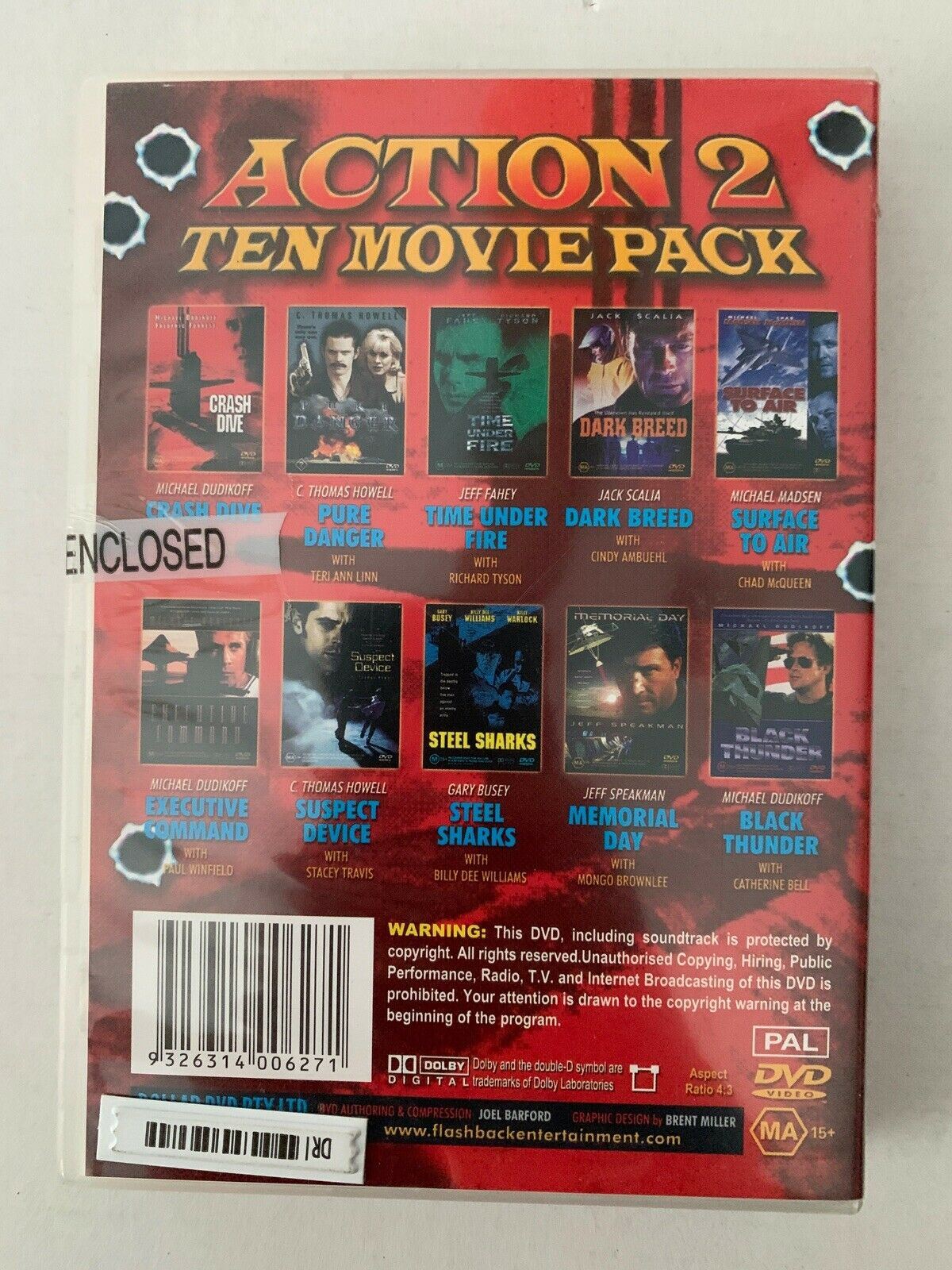 Action Pack 2 Ten Movie Pack DVD Set - Surface to Air, Crash Dive, Pure Danger