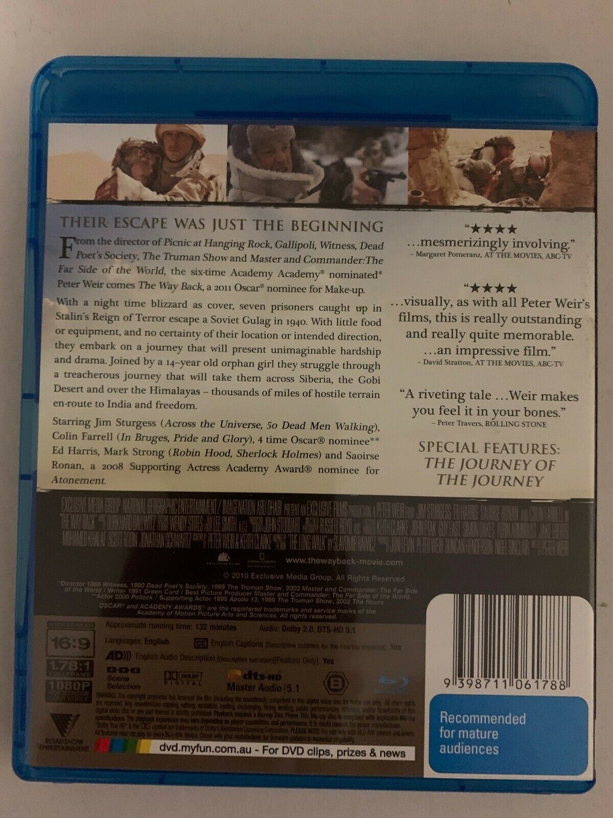 The Way Back (Blu-ray, 2011) Peter Weir. Region B