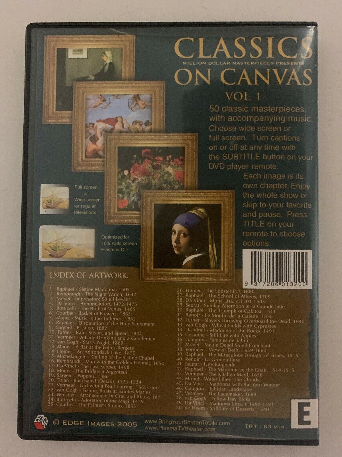 Classics On Canvas Vol 1 - Rare- Aus Stock  DVD