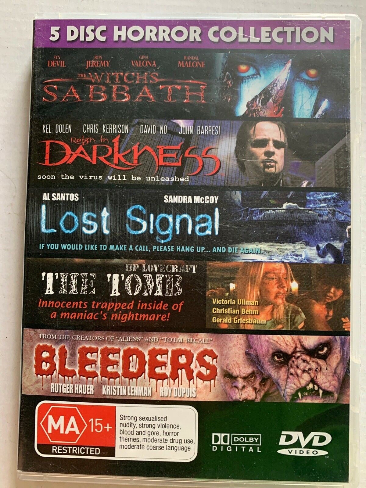 5-Disc DVD Horror Collection - Witch Sabbath, Reign in darkness, Lost signal,..