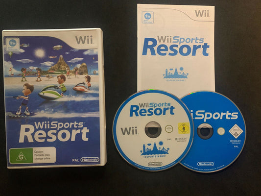 Wii Sports + Wii Sports Resort - Nintendo Wii PAL *Complete* (Wii U Compatible)