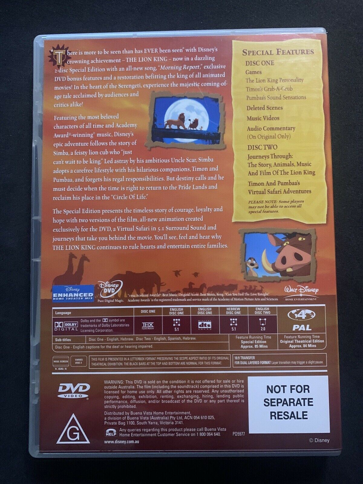 The Lion King Trilogy 1,2,3 Special Edition Box Set (DVD) Disney ...
