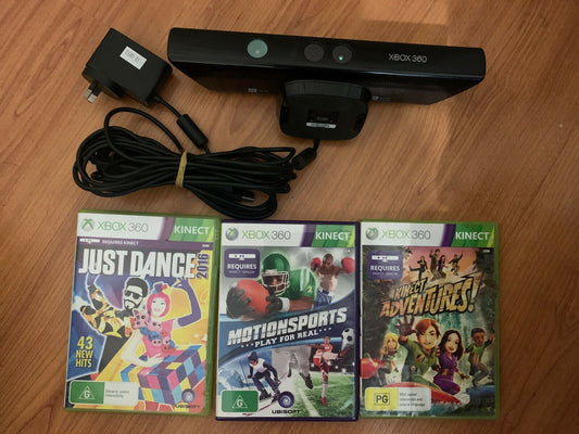 Just Dance 2016, Kinect Adventures, Motion Sports Play + Kinect Camera Xbox 360