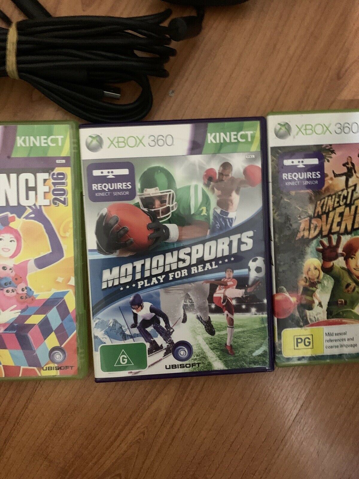 Just Dance 2016, Kinect Adventures, Motion Sports Play + Kinect Camera Xbox 360