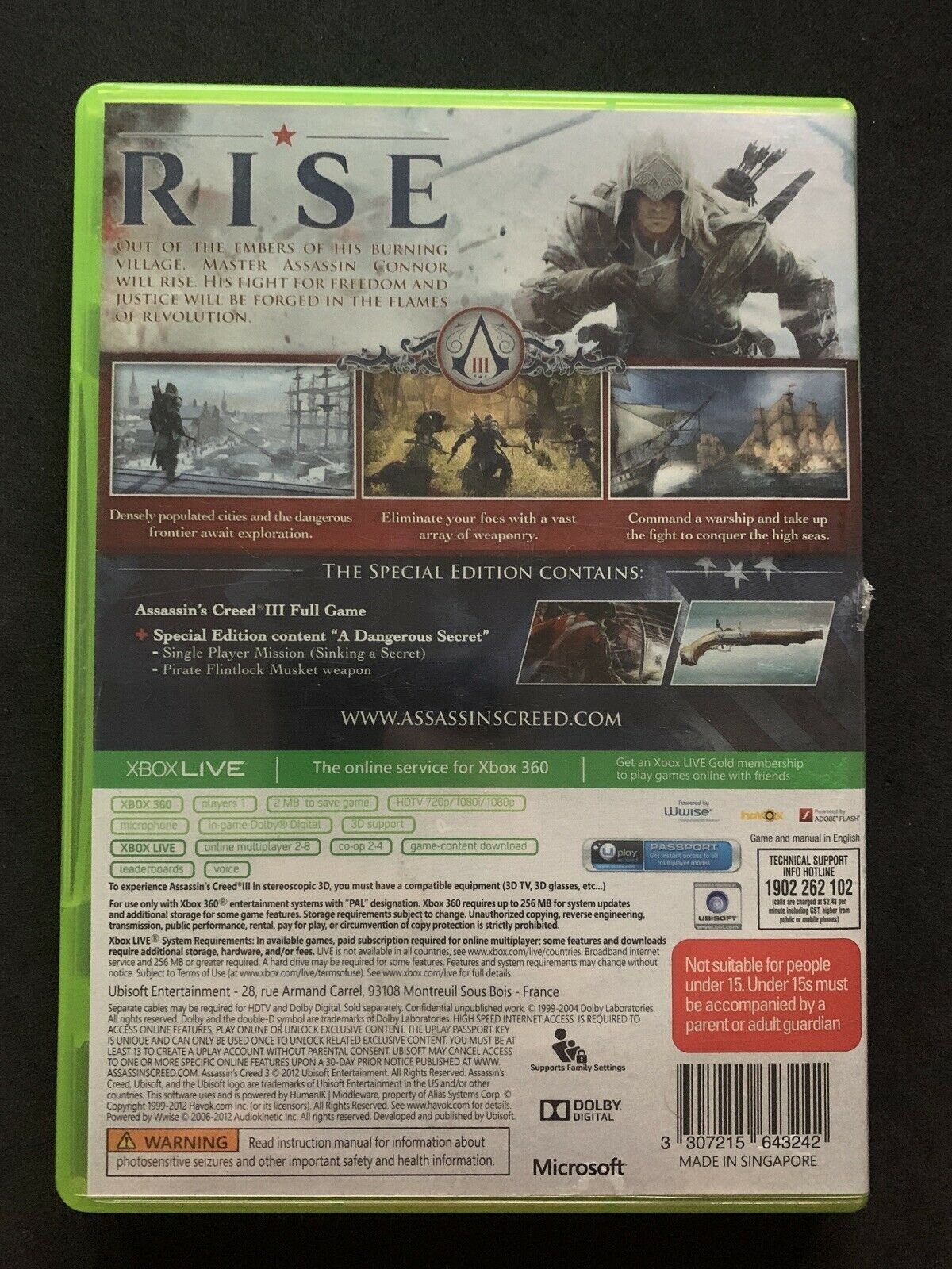 Assassins Creed III (3) - Xbox 360 - Complete With Booklet