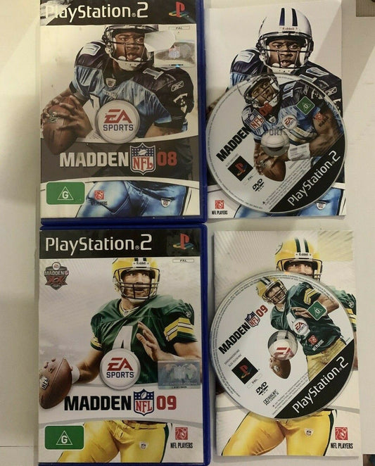 Madden NFL 09 & 08 - PS2 Game With Manual