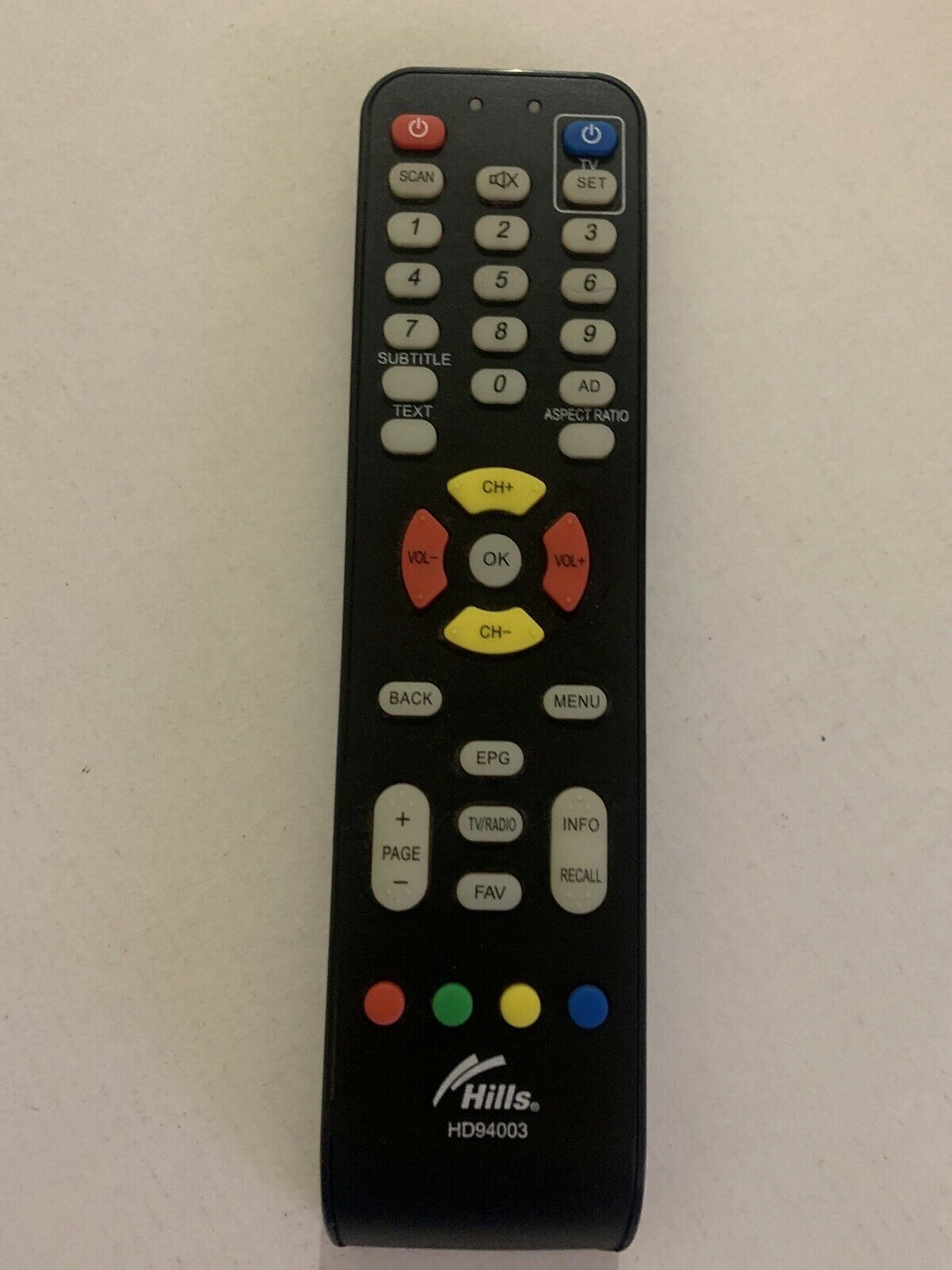 Genuine Hills HD94003 Remote Control For TV