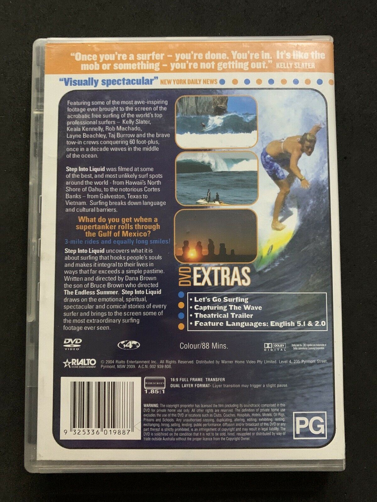 Step Into Liquid (DVD, 2004) Kelly Slater. Region 4