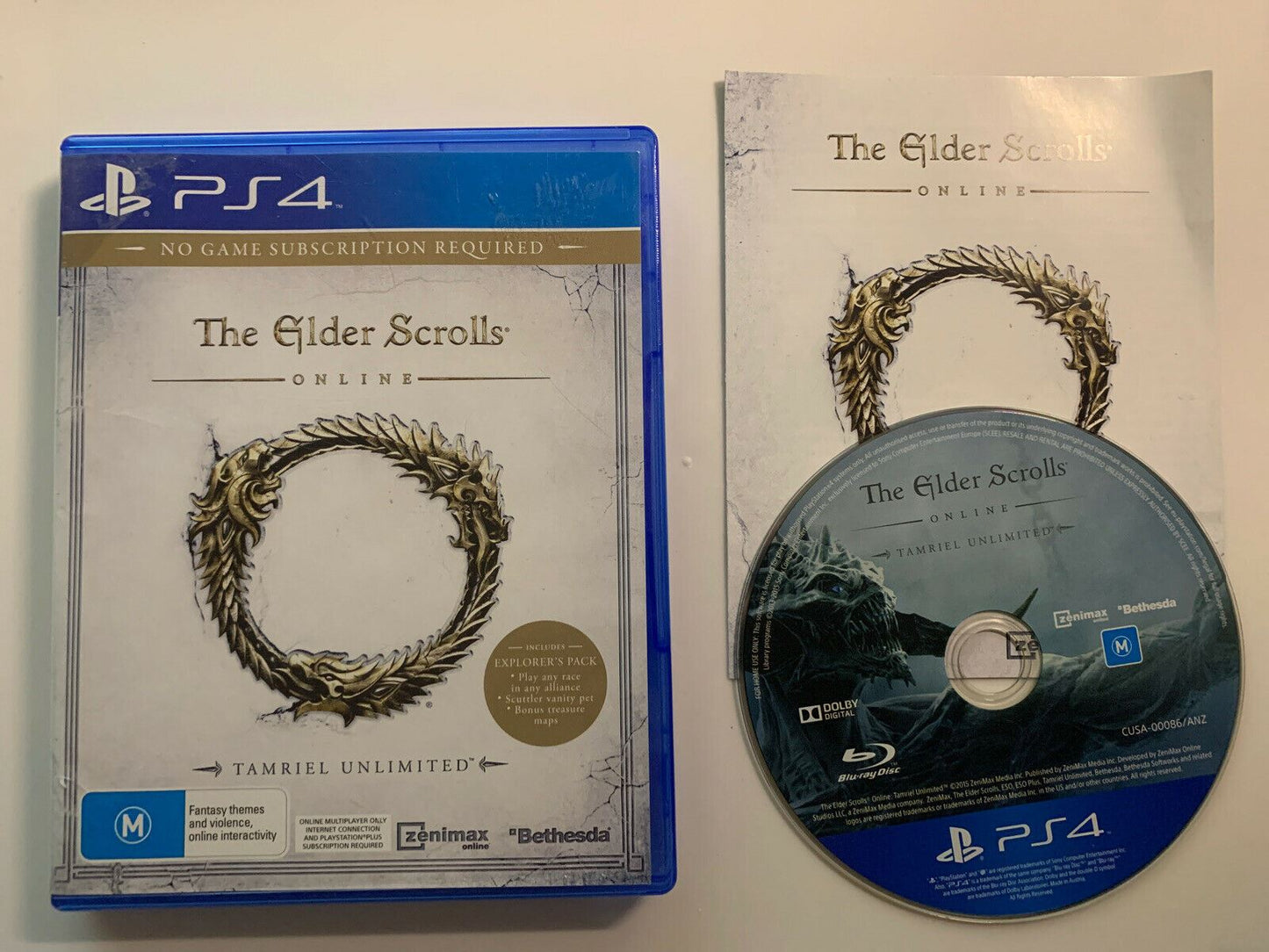 The Elder Scrolls Online: Tamriel Unlimited  (Sony PS4 Playstation 4) with Manua