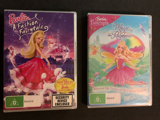 2x Barbie - A Fashion Fairytale + Magic Of The Rainbow DVD Region 4