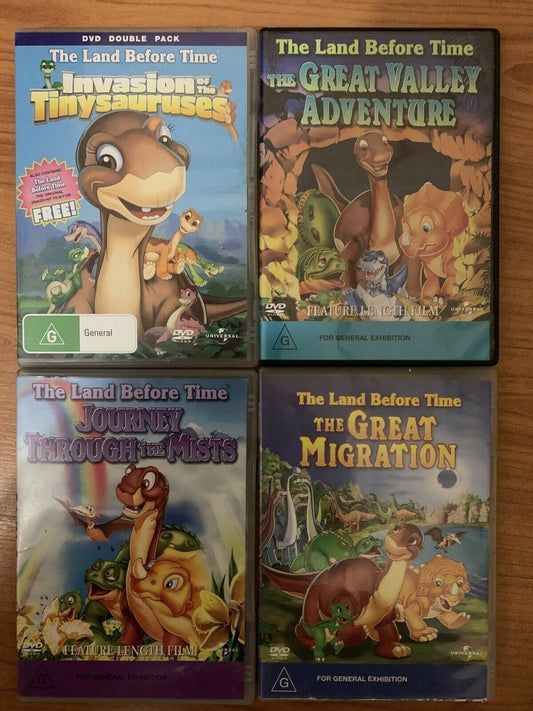 4x The Land Before Time DVD Collection Region 4