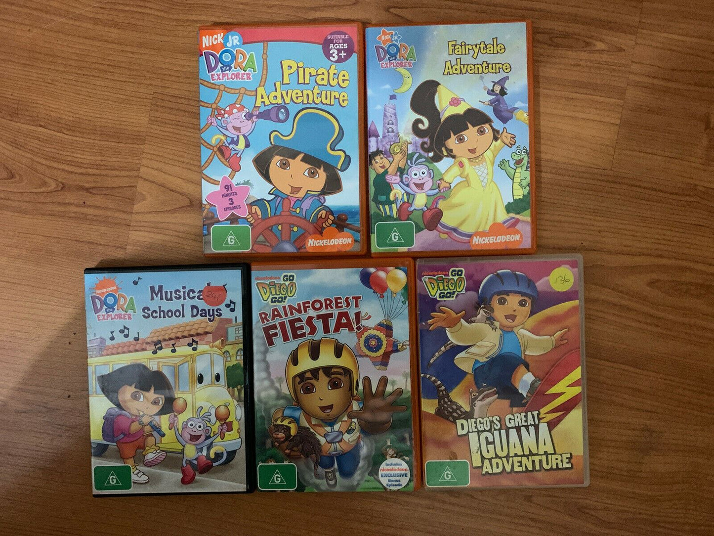 5x Dora the Explorer & Go Diego Go! DVD Region 4