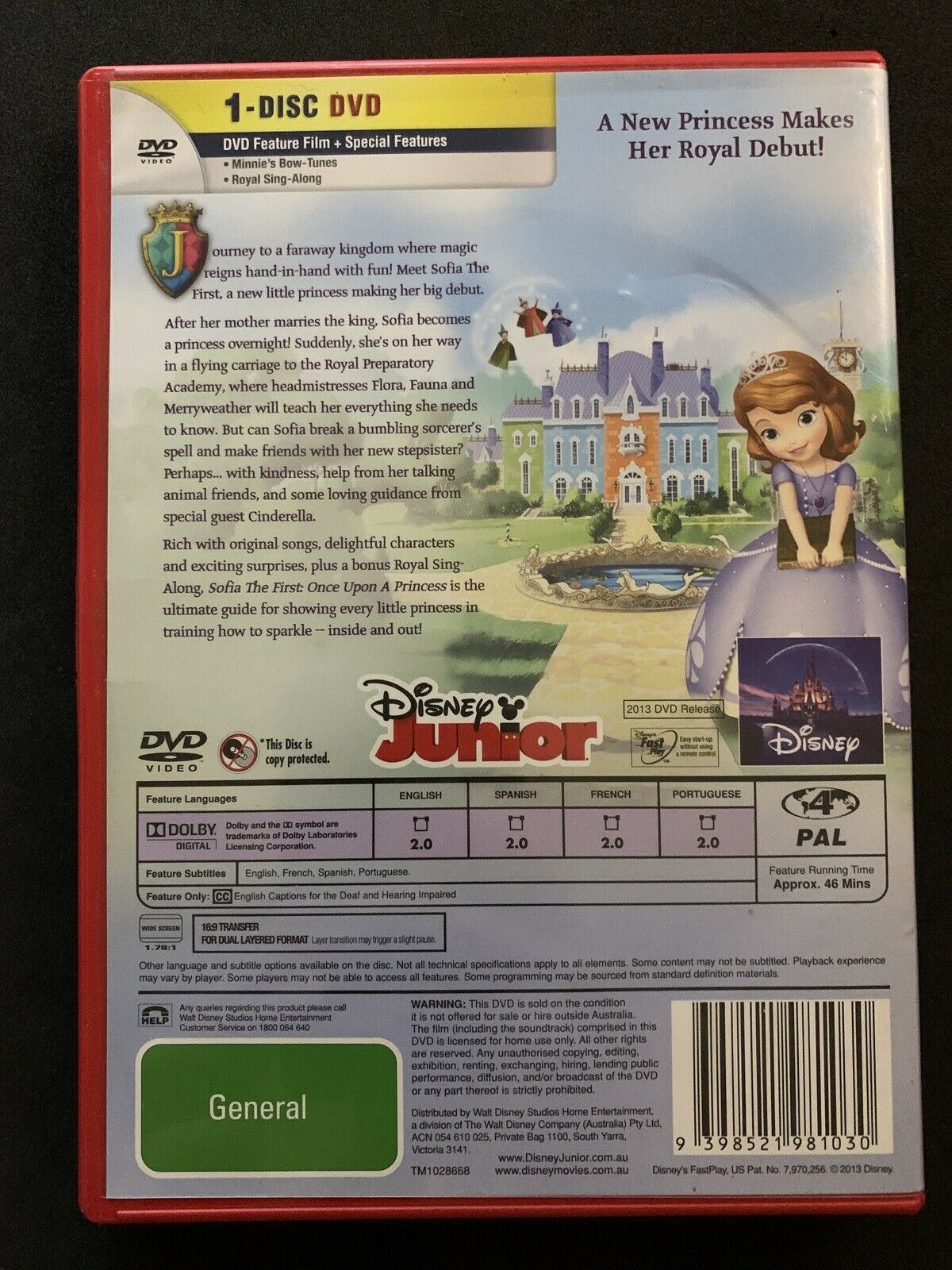 Sofia The First - Once Upon A Princess (DVD, 2013) Region 4