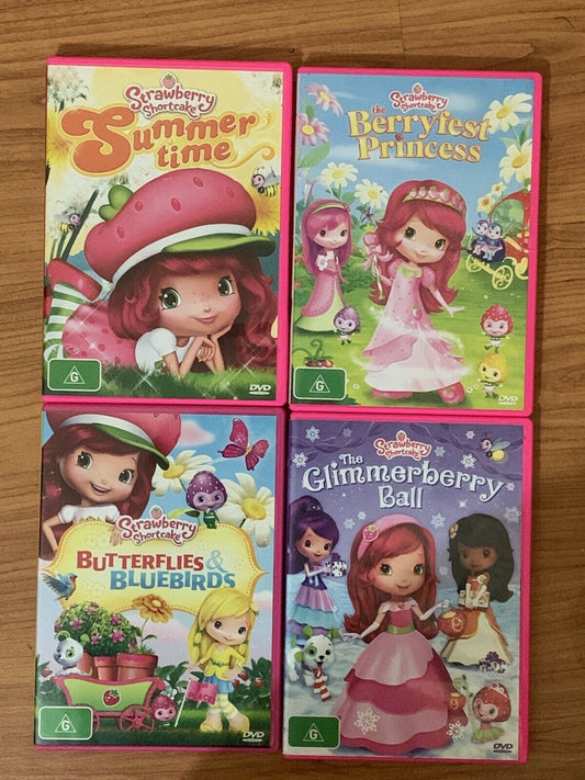 4x Strawberry Shortcake - Summertime, Butterflies & Bluebird.. DVD Region 4
