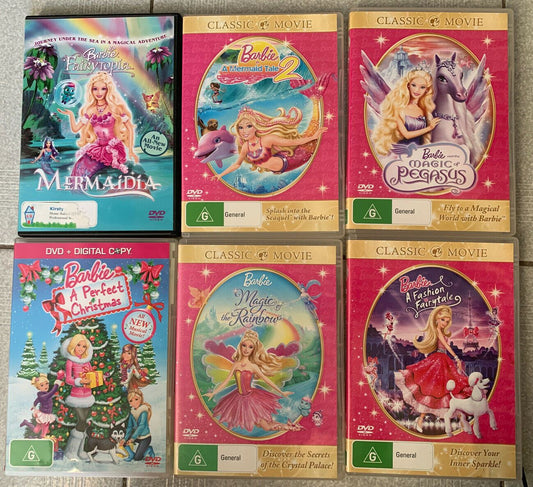 6x Barbie Movie DVD Region 4