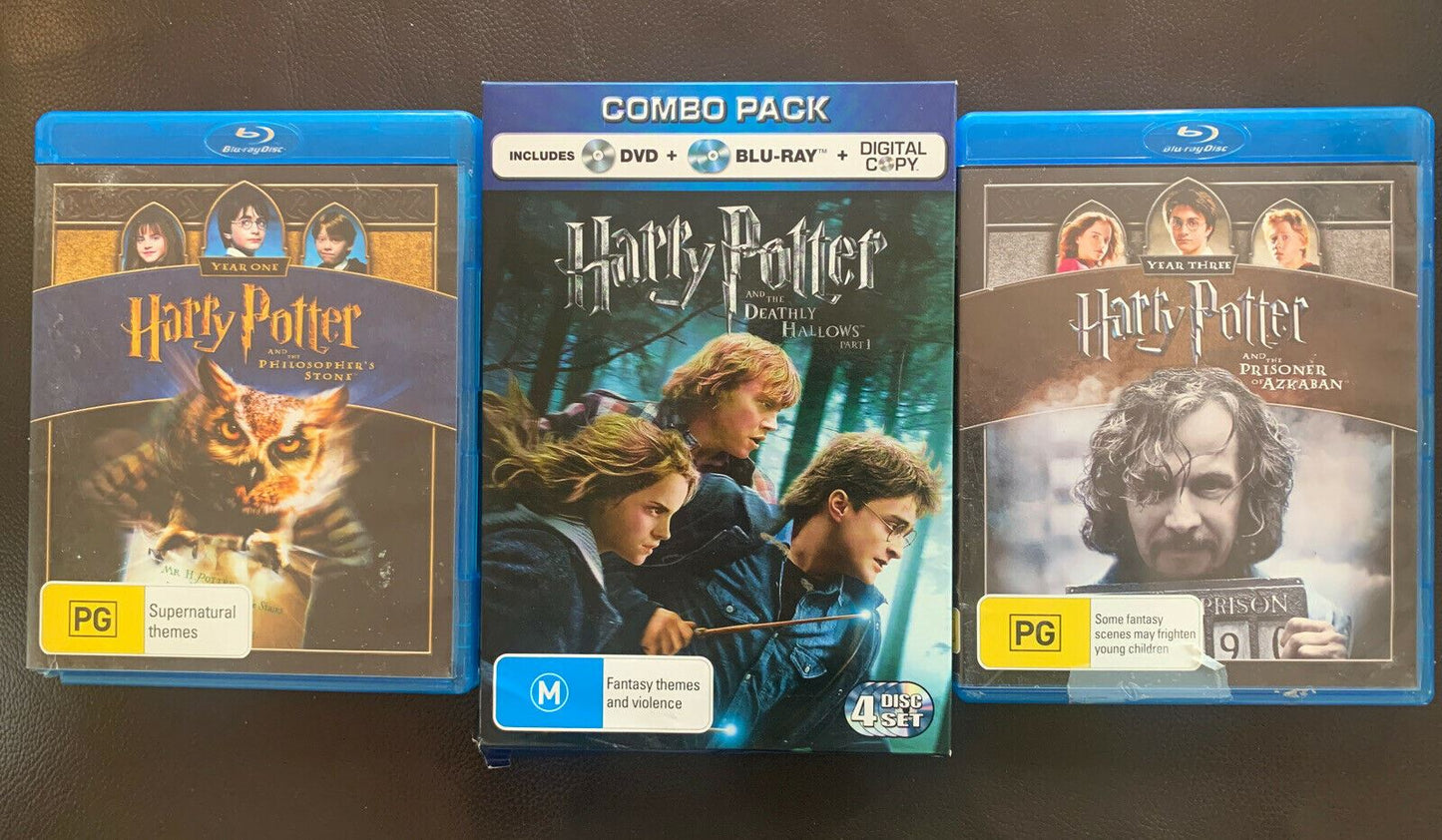 3x Harry Potter Blu-ray - Deathly Hallows, Prisoner Azkaban, Philosopher's Stone