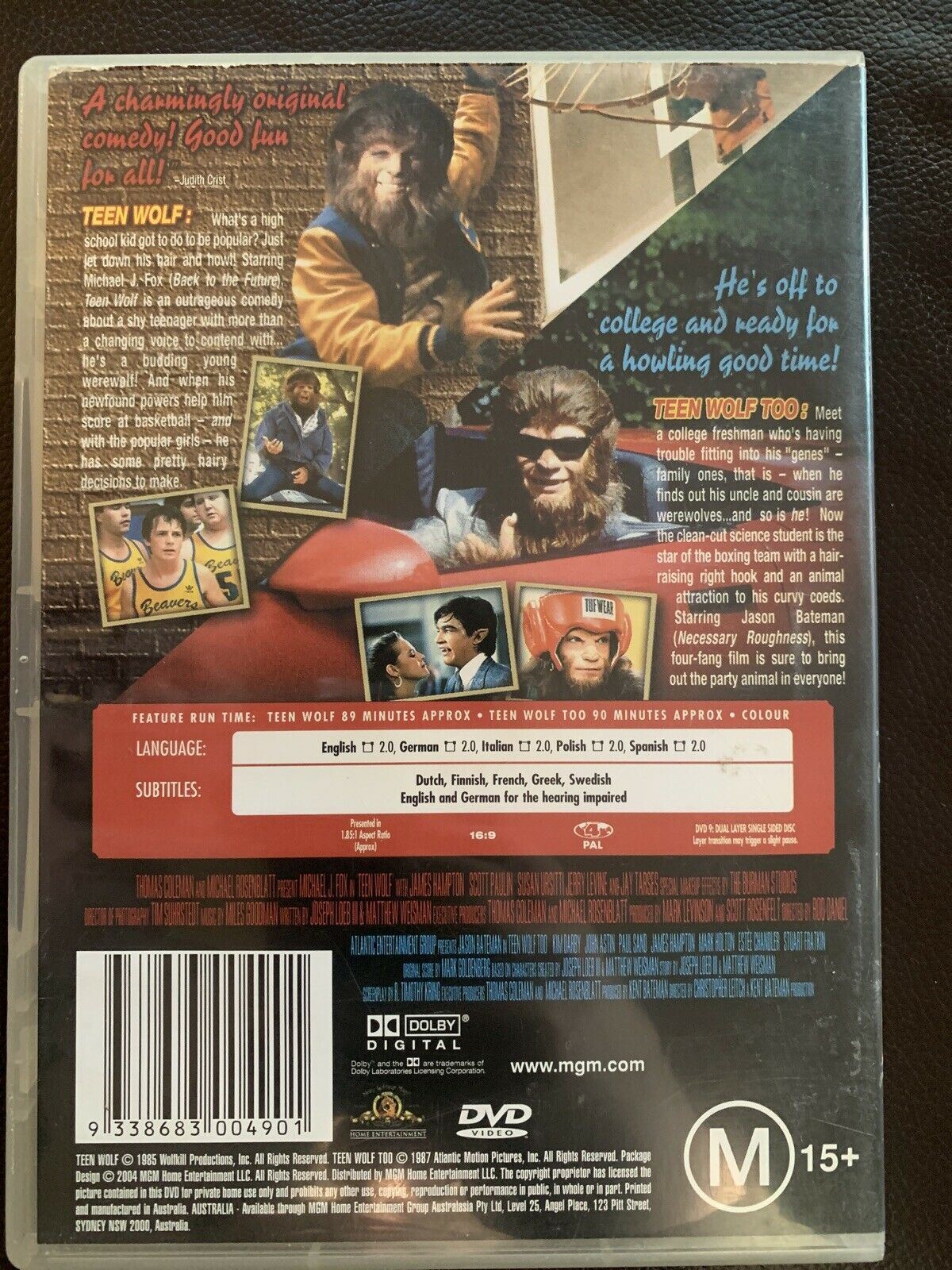 Teen Wolf / Teen Wolf 2 (DVD, 1985) Michael J. Fox, Jason Bateman - Region 4