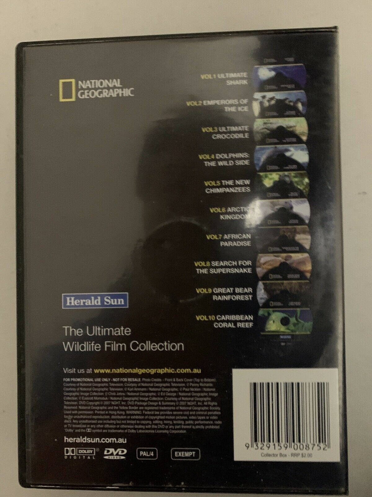 NATIONAL GEOGRAPHIC - Ultimate Wildlife Film Collection (DVD, 10-Disc) Region 4