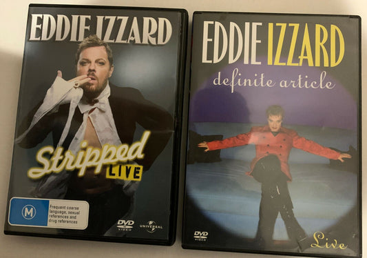 2x Eddie Izzard - Stripped Live + Definite Article (DVD, 2009)  Region 4,2