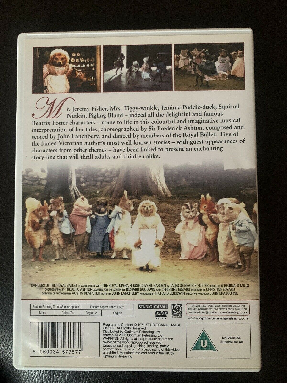 Tales Of Beatrix Potter - Starring The Royal Ballet (DVD, 1971) Region 2