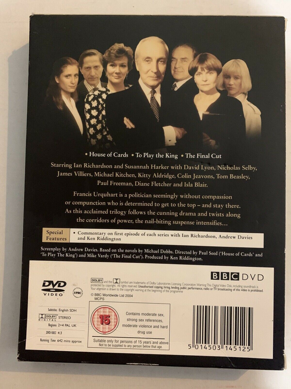 The House Of Cards Trilogy (DVD, 1990) Ian Richardson. BBC Region 4,2