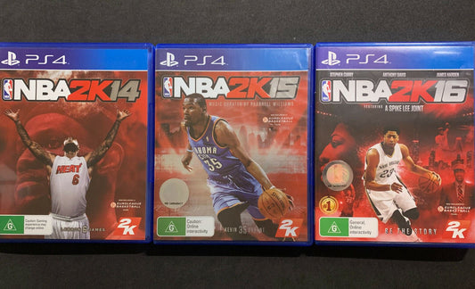 3x NBA PS4 Games - NBA 2K14, NBA 2K15 & NBA 2K16 PlayStation 4 Basketball Game