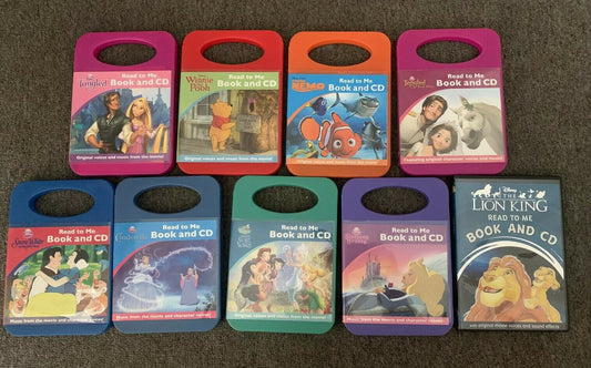 8x Disney Read To Me Book & CD Sleeping Beauty, Cinderella, Tangled, Winnie...