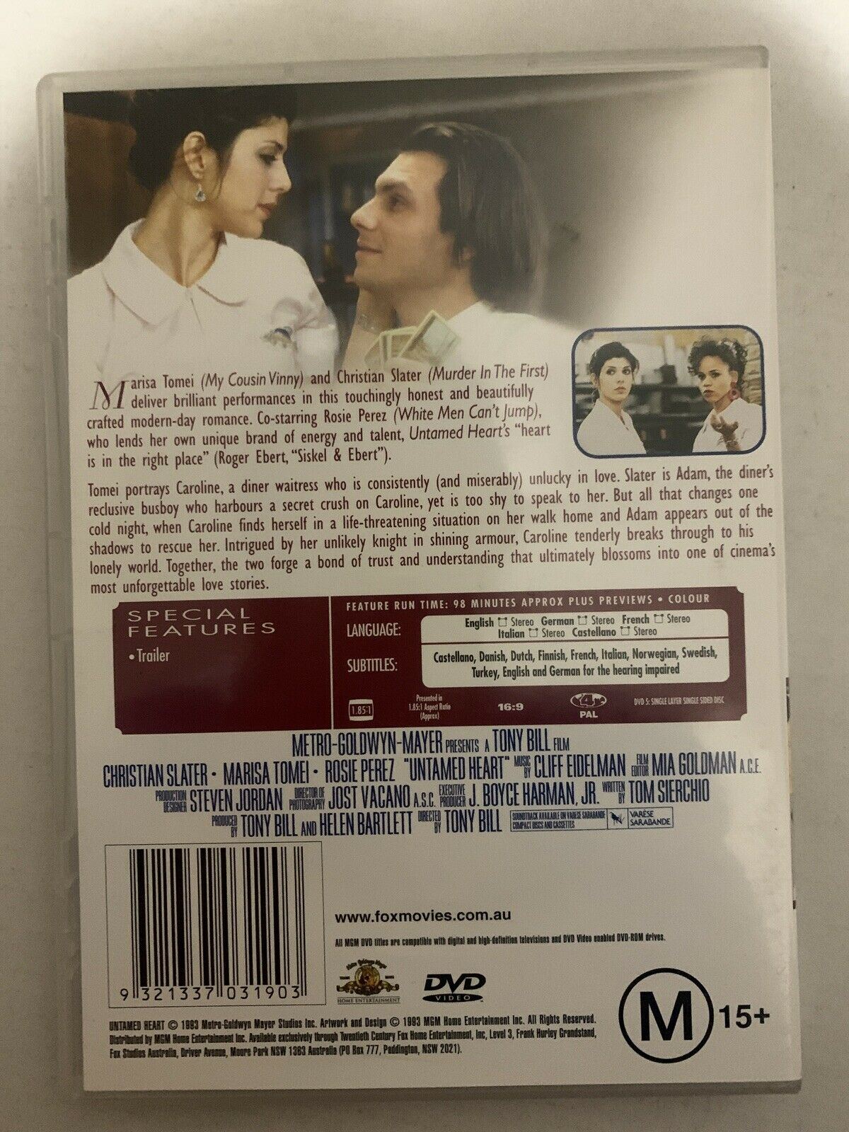 Untamed Heart (DVD, 1993) Christian Slater, Marisa Tomei. Region 4