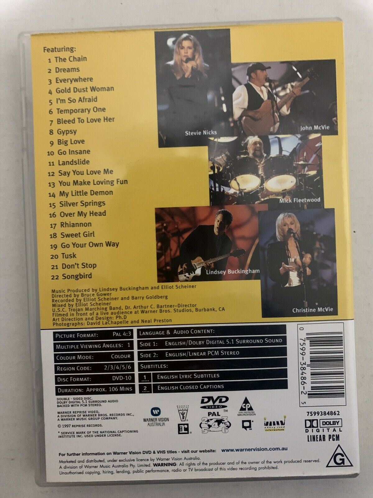 Fleetwood Mac - The Dance (DVD, 1997) Region 4,2,3,5,6