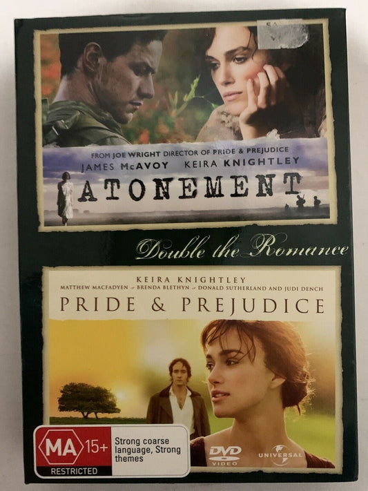 Atonement  / Pride And Prejudice (DVD, 2008, 2-Disc Set) Keira Knightley Region4