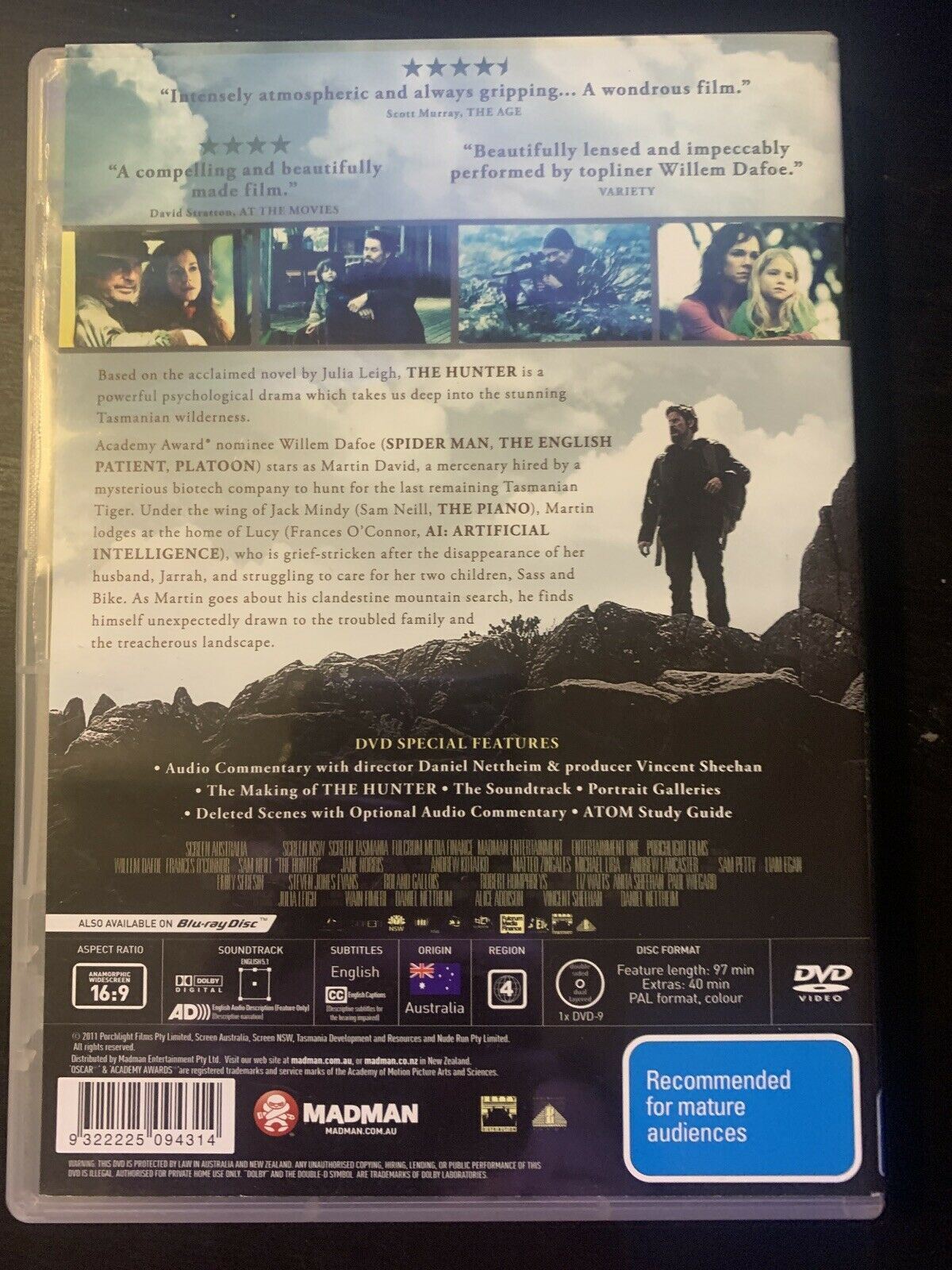 The Hunter (DVD, 2012) Willem Dafoe, Sam Neill, Frances O'Connor. Region 4