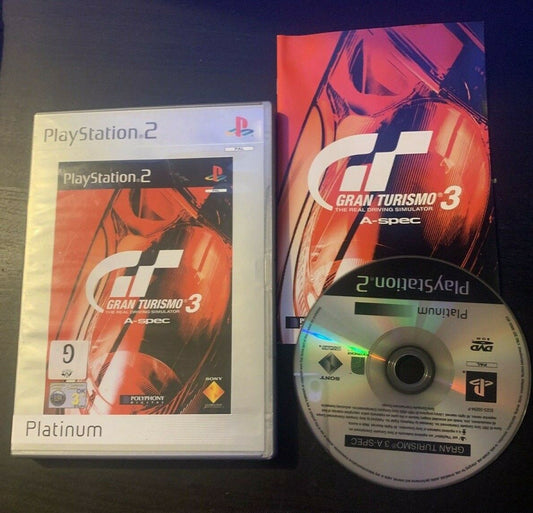 Gran Turismo 3: A-Spec Platinum (Sony PlayStation 2, 2001) With Manual PAL