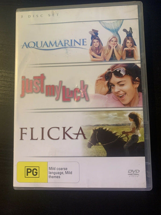Aquamarine / Just My Luck / Flicka (DVD, 2007, 3-Disc Set) 🥳 Region 4