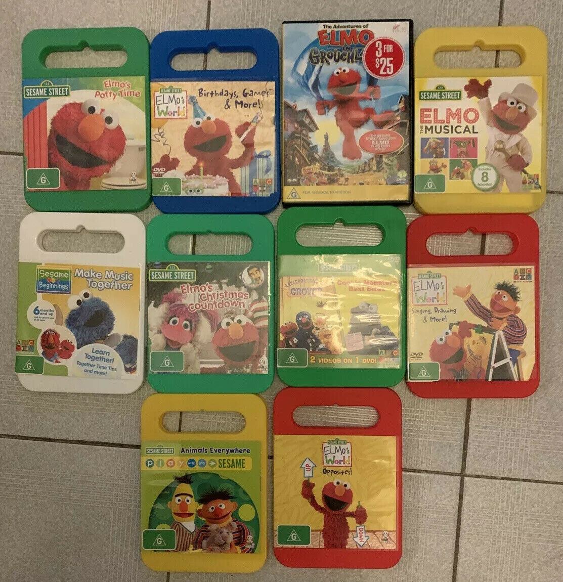 10x Elmo And Sesame Street DVDs Region 4