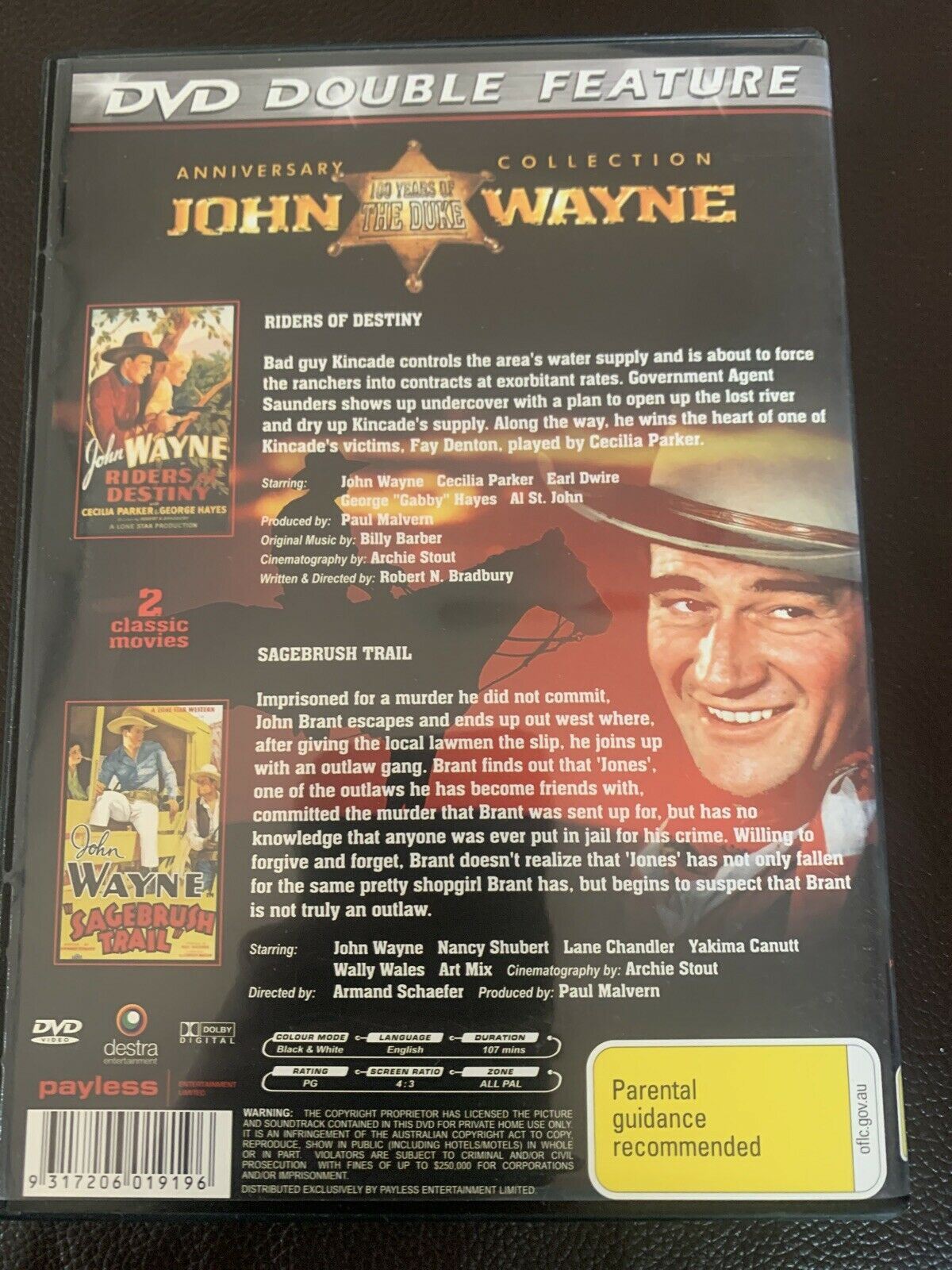 Riders Of Destiny + Sagebrush Trail (John Wayne) (1933) (PG, DVD Region 4)