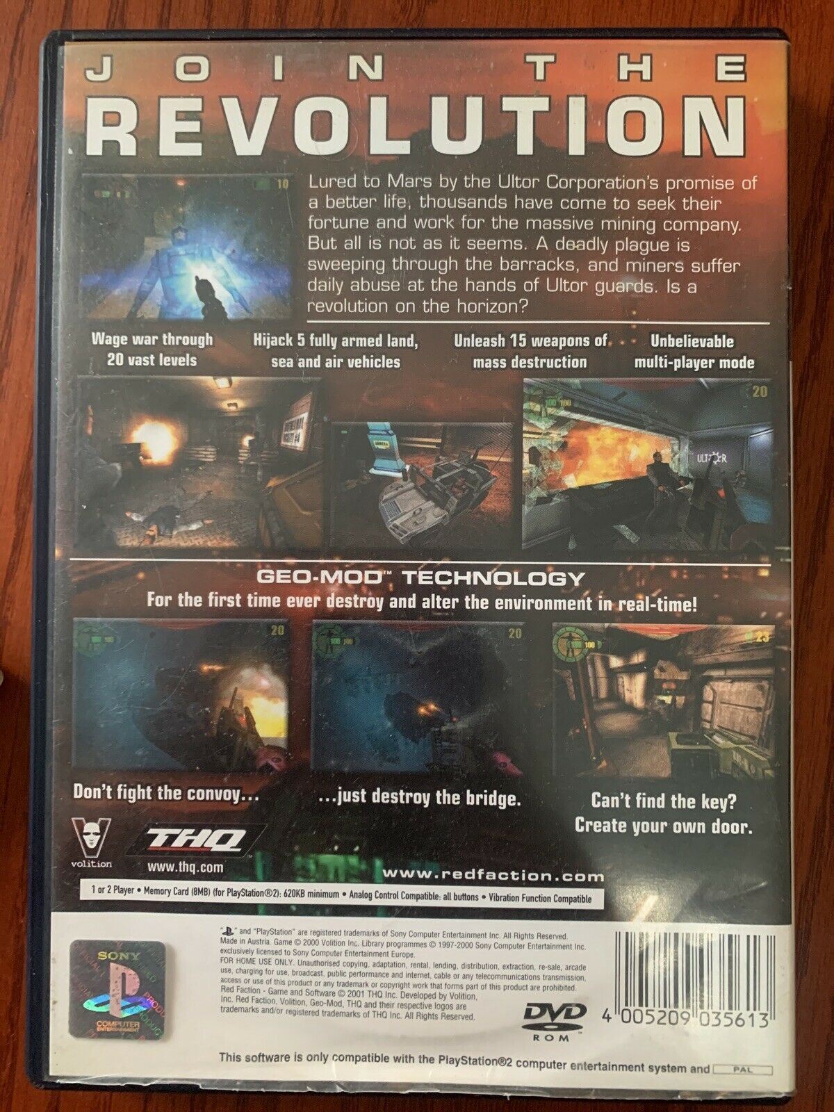 Red Faction - Playstation 2 PS2 PAL with Manual Classic FPS Shooter