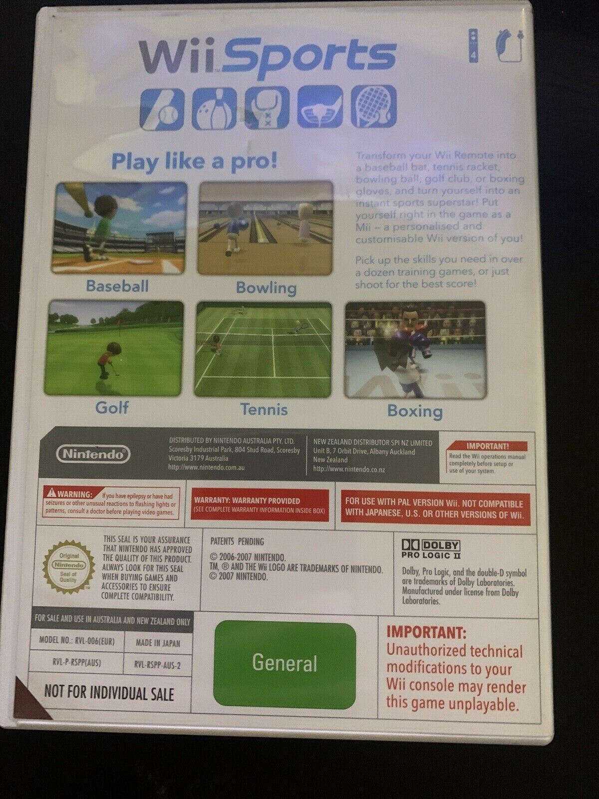 Wii Sports Game With Manual PAL