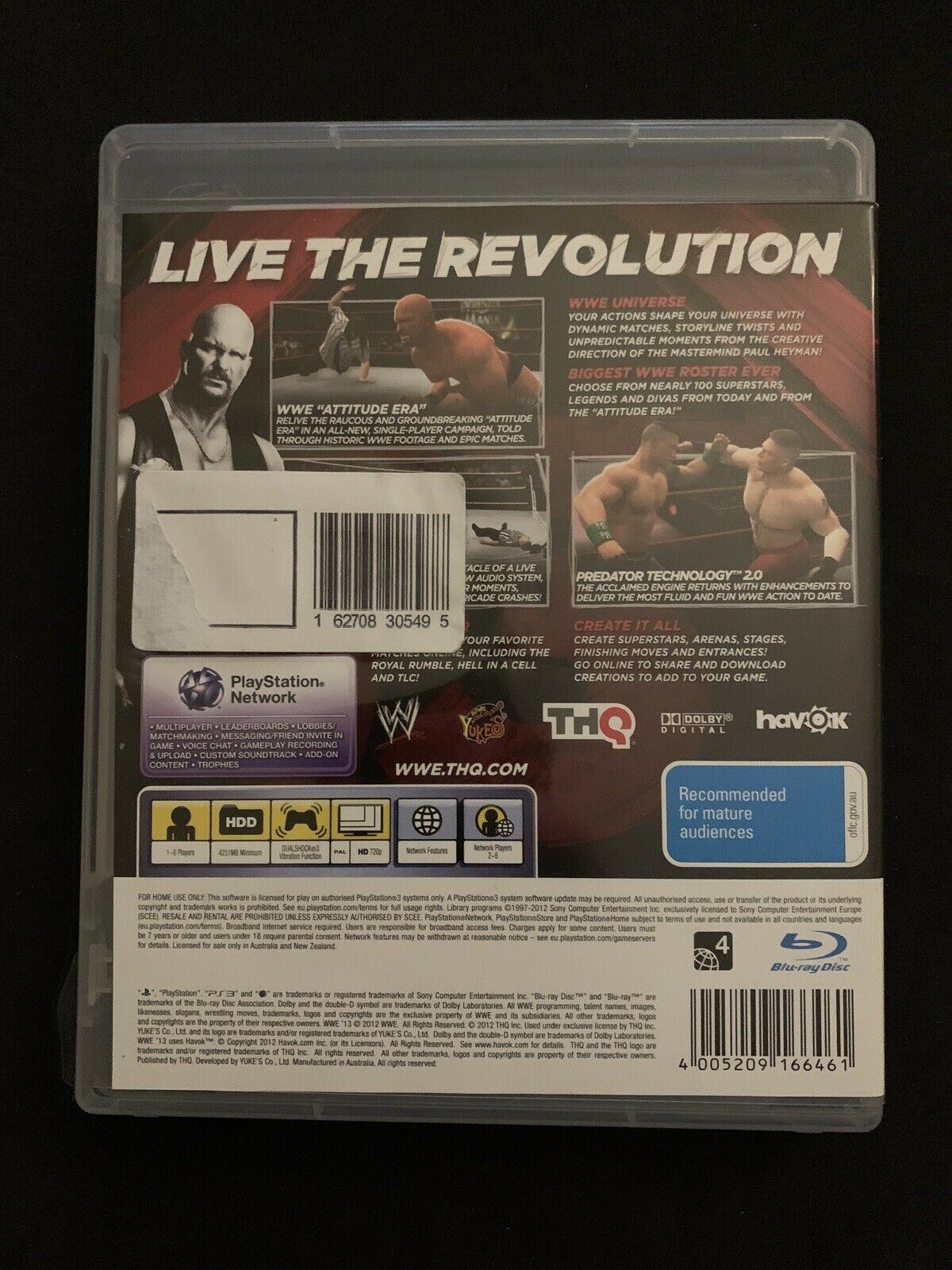 WWE '13 Wrestling PS3 PlayStation 3 PAL with manual