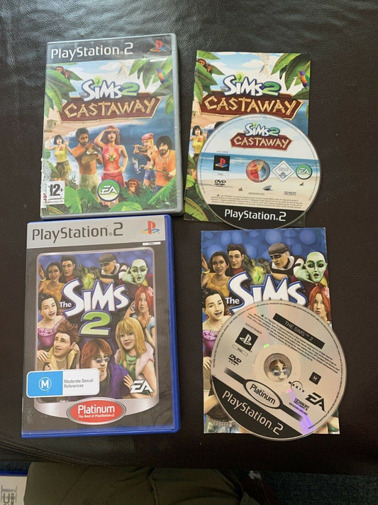 The Sims 2 &  The Sims 2 Castaways - Includes Manual - Platinum - PS2