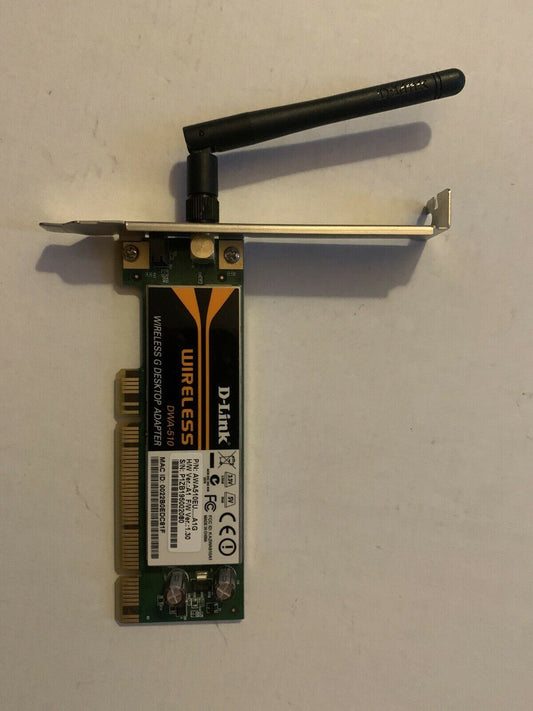 D-Link Wireless G Desktop Adapter DWA-510 PCI Card