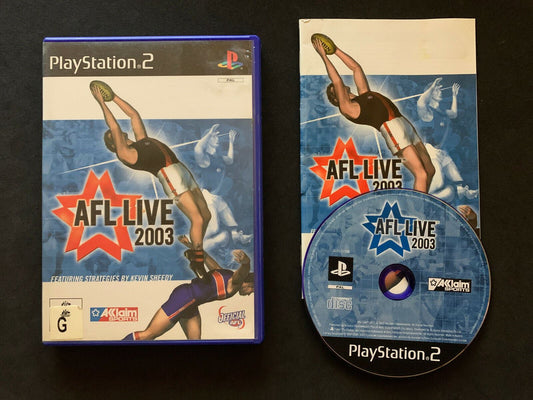 AFL Live 2003 - PS2 Playstation 2 Aussie Rules Footy Game Complete /w Manual PAL