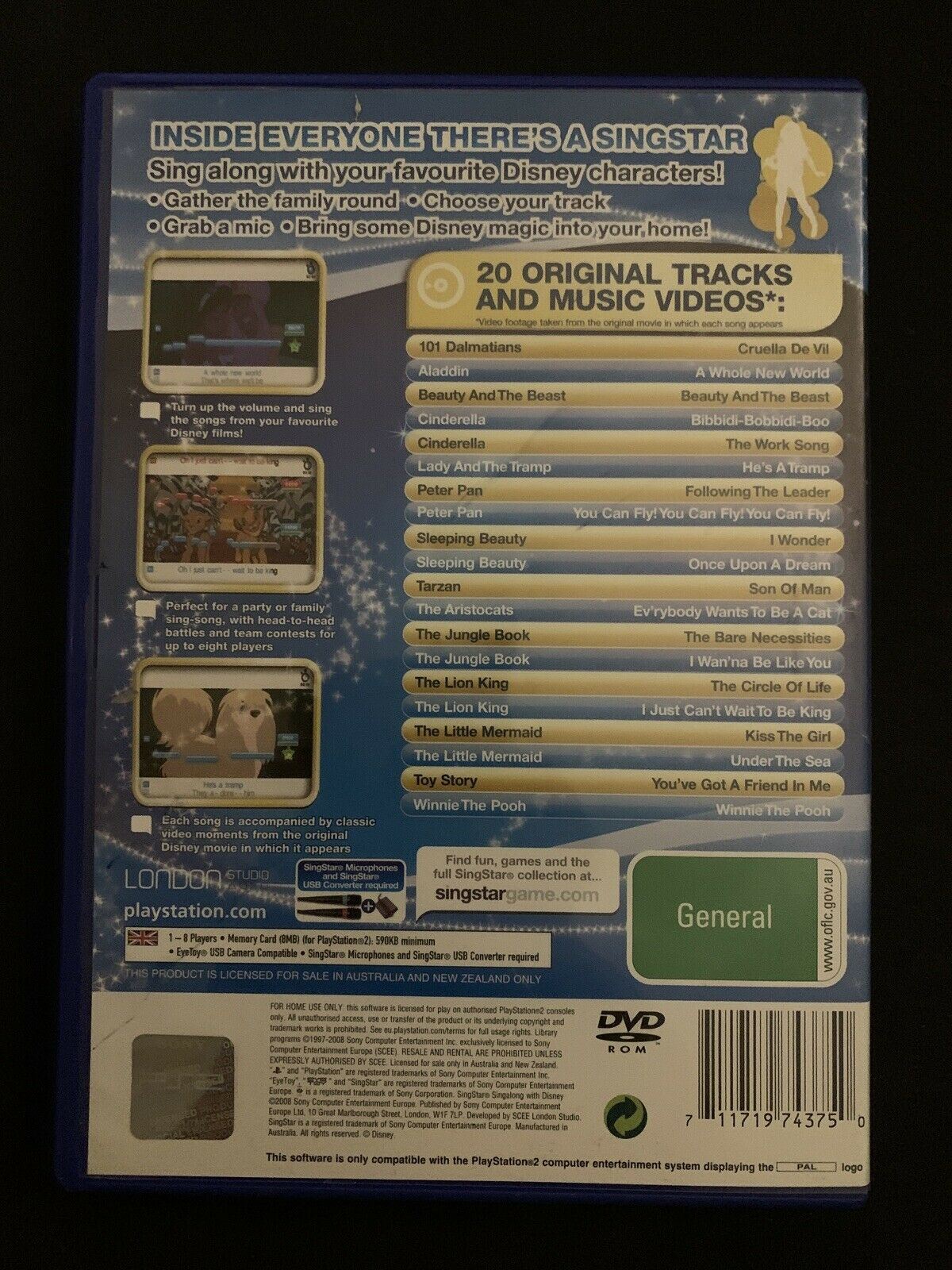 SingStar Singalong with Disney - PS2 PAL *Complete* With Manual