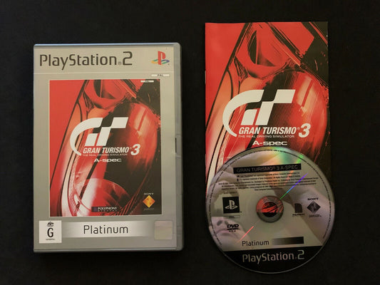 Gran Turismo 3: A-Spec - Platinum (Sony PlayStation 2, 2001) with Manual PAL