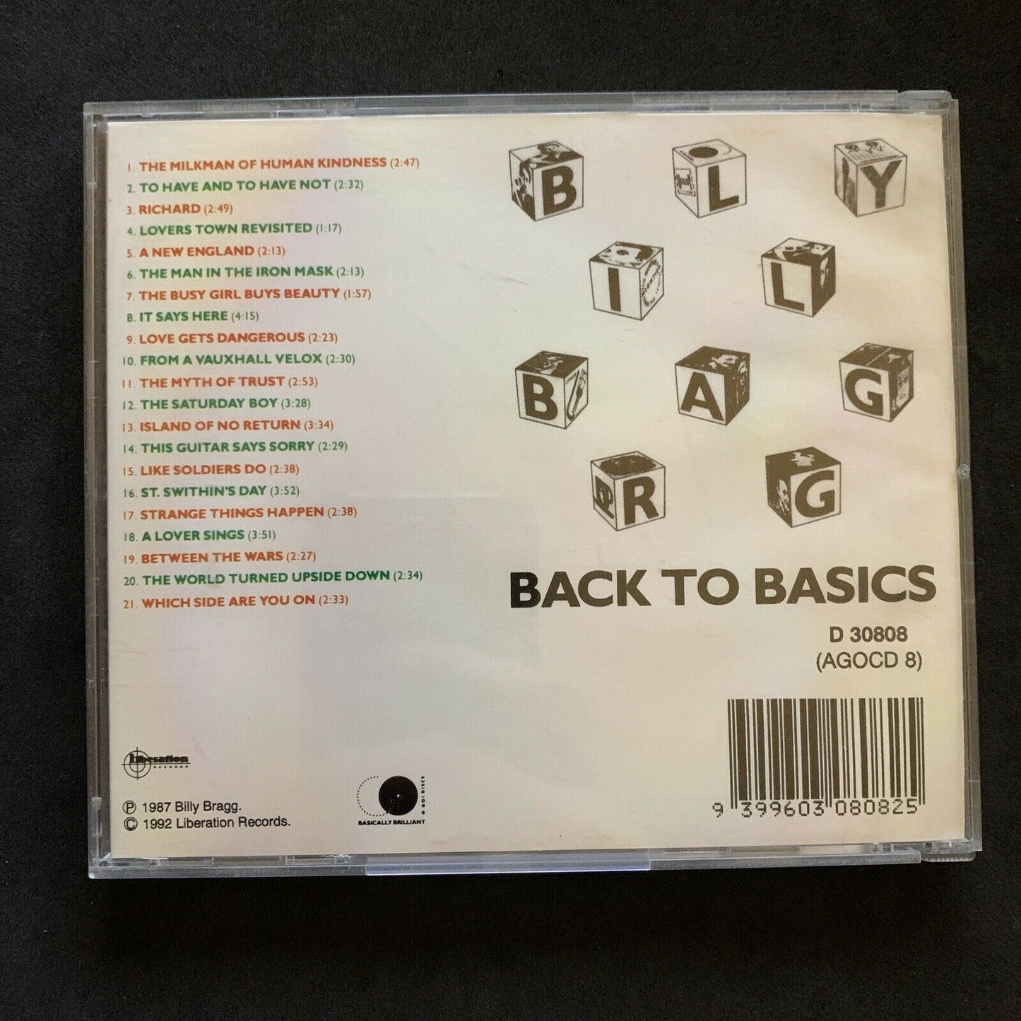 Billy Bragg Back To Basics CD [Mushroom] {Australian version}