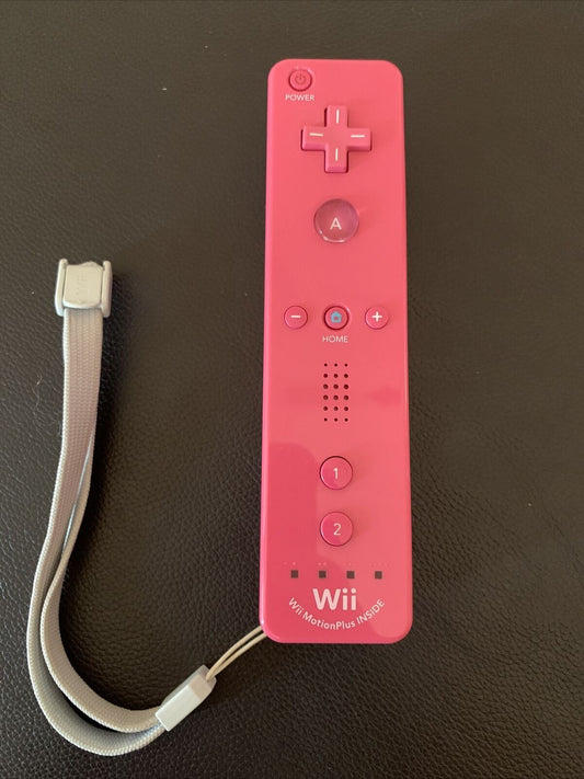 Genuine Pink Nintendo Wii Motion Plus Controller Mote w Strap  (RVL-036)